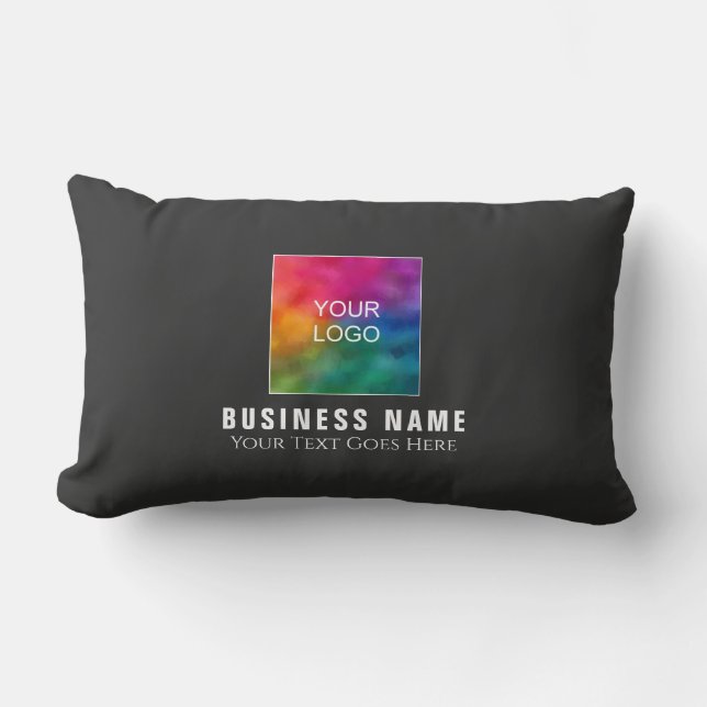 Custom Add Upload Company Logo Double Sided Print Lumbar Pillow (Front)