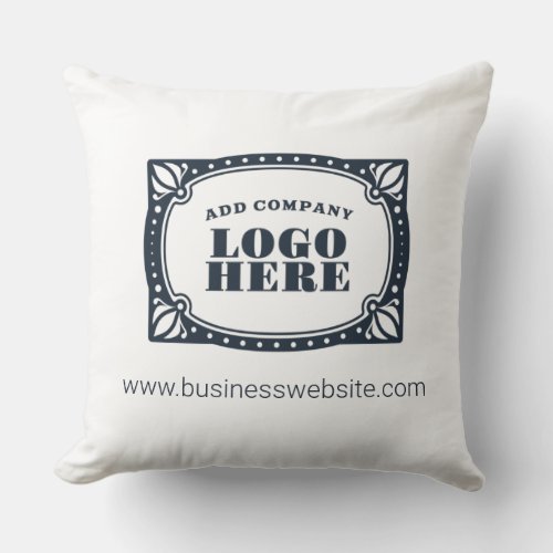 Custom Add Your Business Brand Logo Name Address Throw Pillow