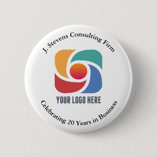 Custom Add Your Business Logo Company Marketing Button