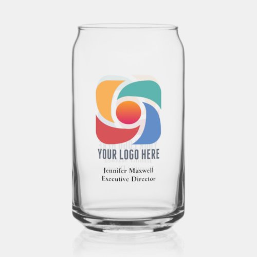 Custom Add Your Business Logo Company Marketing Can Glass