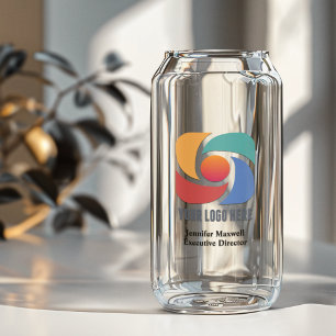 Custom Add Your Business Logo Company Marketing Can Glass