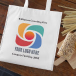 Custom Add Your Business Logo Company Marketing Grocery Bag<br><div class="desc">Simple,  chic marketing reusable grocery bag for a modern business or corporation looking for a client gift for customers or employees. Add your custom corporate logo and name.</div>