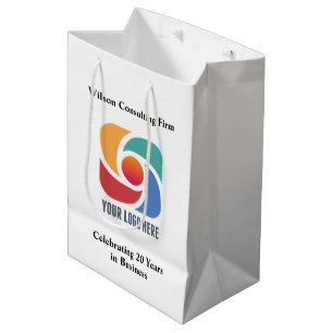 Custom Add Your Business Logo Company Marketing Medium Gift Bag