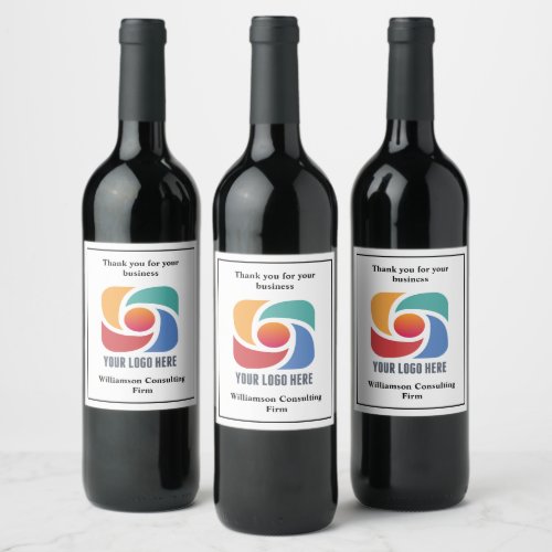 Custom Add Your Business Logo Company Marketing Wine Label