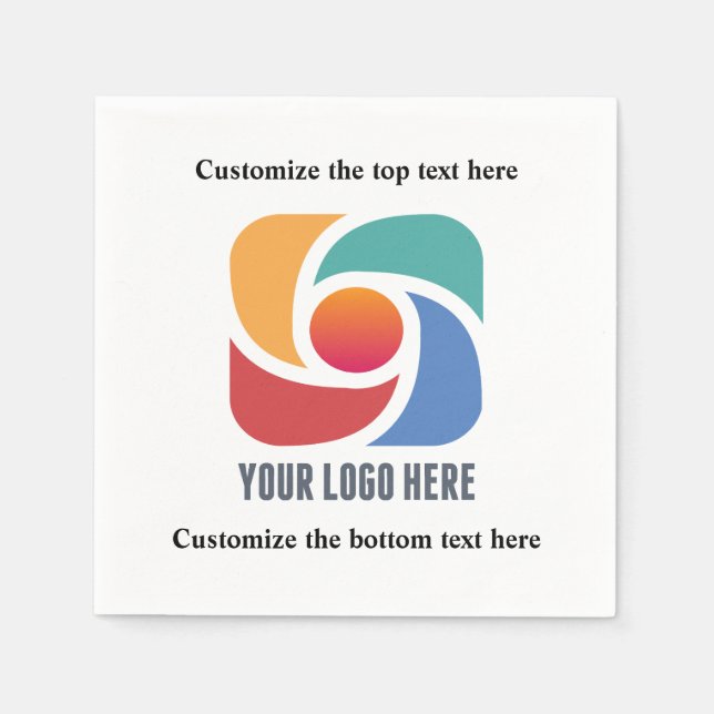 Custom Add Your Business Logo Company Party Napkins (Front)