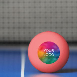 Custom Add Your Company Logo Emblem Here Pink Ping Pong Ball
