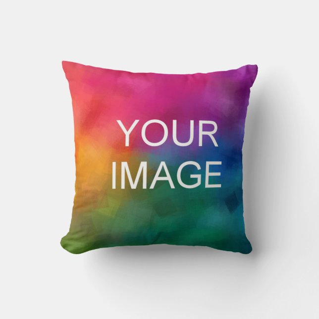 Custom Add Your Image Photo Business Logo Template Throw Pillow (Front)