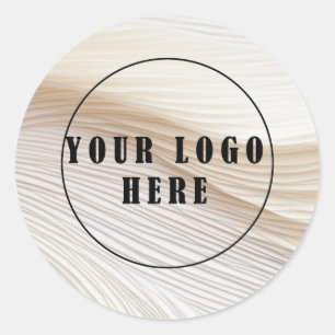Custom Add Your Logo, Elegant, waves, salon, Classic Round Sticker