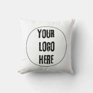 Custom Add Your Logo Here in Throw Pillow