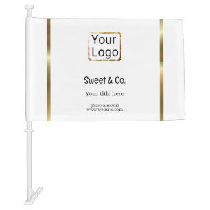 custom add your logo personalized company name pap car flag
