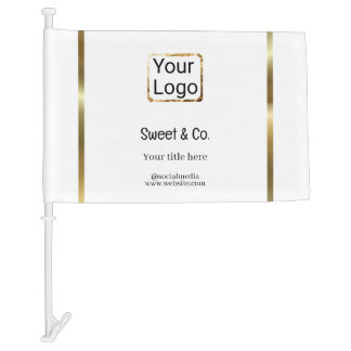 custom add your logo personalized company name pap car flag