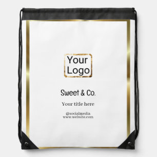 custom add your logo personalized company name pap drawstring bag