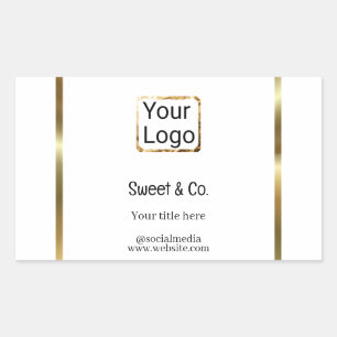 custom add your logo personalized company name pap rectangular sticker
