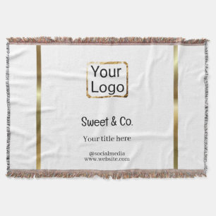 custom add your logo personalized company name pap throw blanket