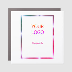 custom add your logo personalized pink red border car magnet