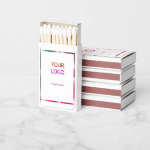 custom add your logo personalized pink red border matchboxes