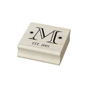 Custom add your monogram initial date family rubber stamp