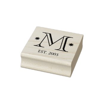 Custom Add Your Monogram Initial Date Family Rubber Stamp by iBella at Zazzle