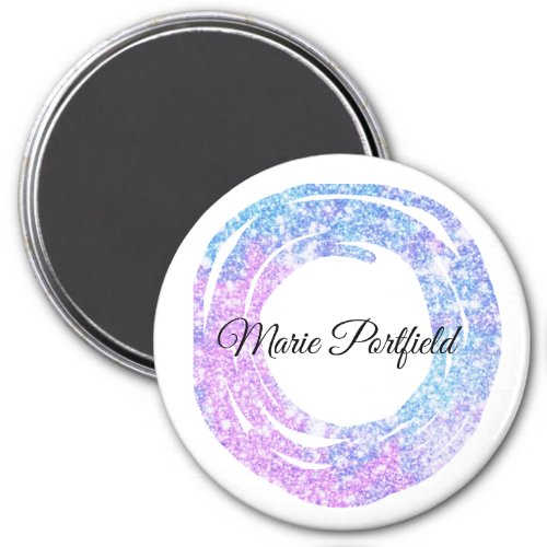 custom add your name glitter colorful add your  bu magnet