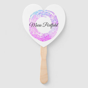 custom add your name glitter colorful add your nam hand fan