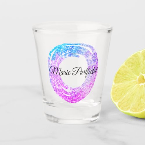 custom add your name glitter colorful add your  sh shot glass
