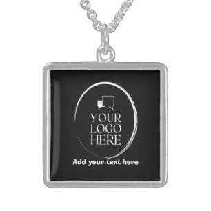 Custom Add Your Name Photo Text Sterling Silver Necklace