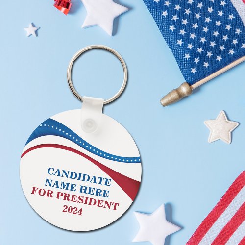 Custom Add Your Own Candidate for President 2024 B Keychain