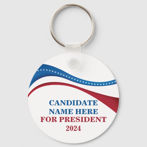 Custom Add Your Own Candidate for President 2024 B Keychain