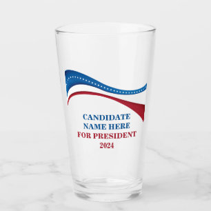 Custom Add Your Own Candidate for President 2024 Glass