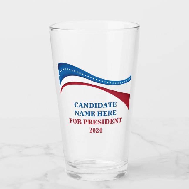 Custom Add Your Own Candidate for President 2024 Glass (Front)