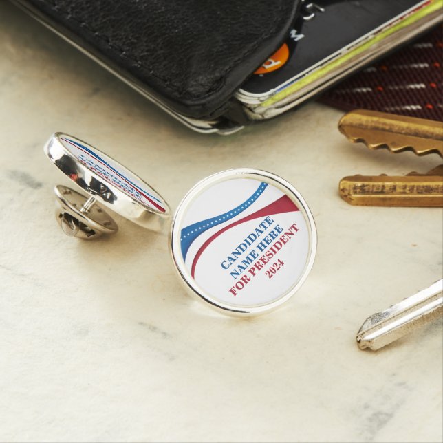 Custom Add Your Own Candidate for President 2024 Lapel Pin (In Situ)