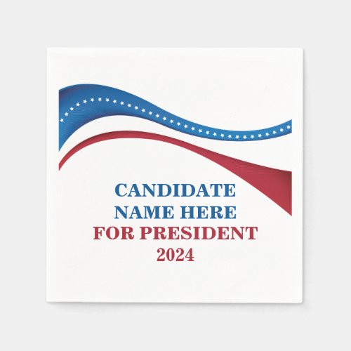 Custom Add Your Own Candidate for President 2024 Napkins