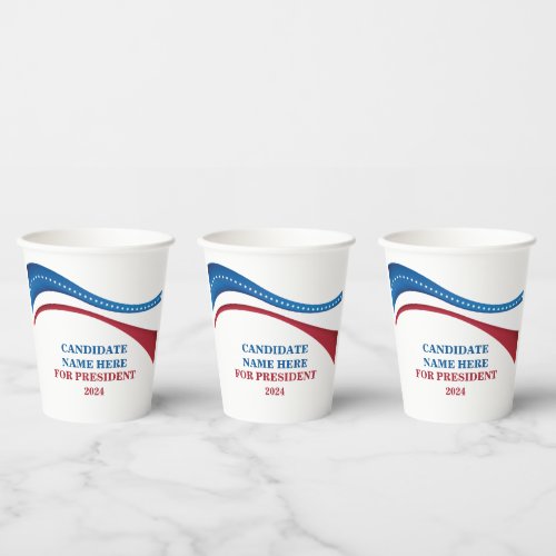 Custom Add Your Own Candidate for President 2024 Paper Cups