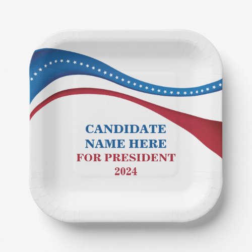 Custom Add Your Own Candidate for President 2024 Paper Plates