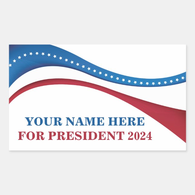 Custom Add Your Own Candidate for President 2024 Rectangular Sticker (Front)