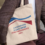 Custom Add Your Own Candidate for President 2024 Tote Bag<br><div class="desc">Customize your own political campaign tote bag by adding your own name or another politician under this artistic American Flag in red,  white,  and blue. Add a custom name for president in 2024.</div>