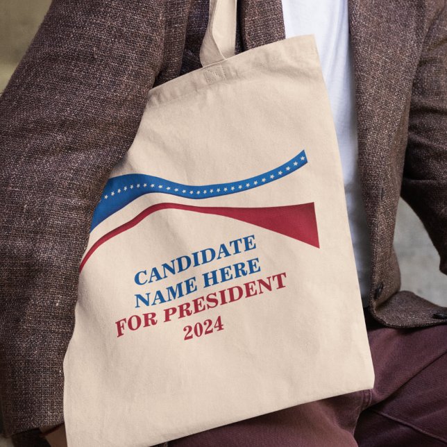 Custom Add Your Own Candidate for President 2024 Tote Bag (Creator Uploaded)