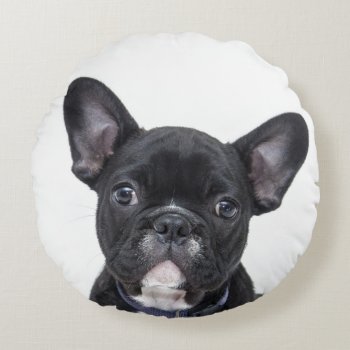 Custom Add Your Own Dog Pet Photo Personalized Round Pillow by iBella at Zazzle