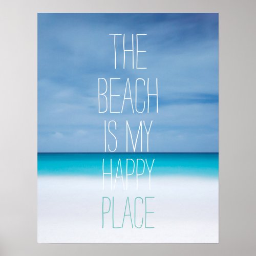 Custom add your own photo beach is my happy place poster