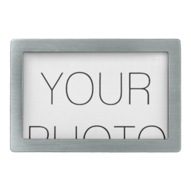 Custom Add Your Own Photo or Text Rectangular Belt Buckle (Front)