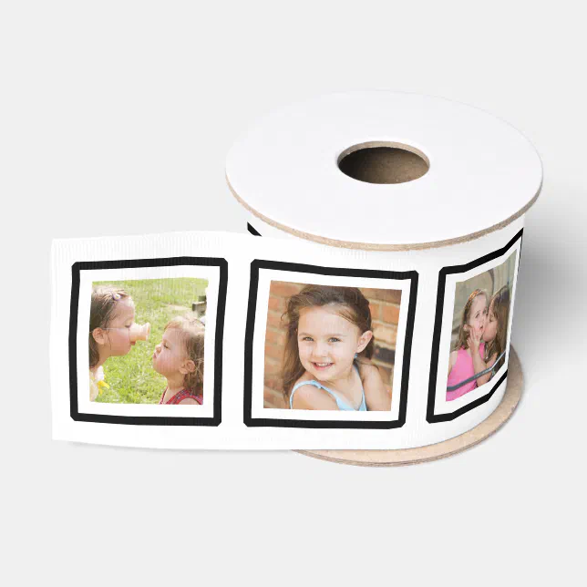Edit Photo Frame Ribbon Custom Add Your Own Photos Photo in Frame Ribbon | Zazzle