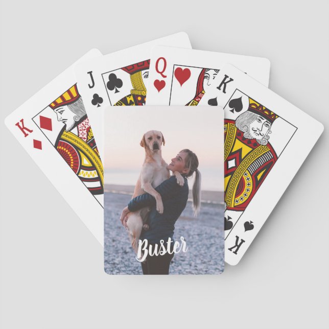 Custom add your pet name and photograph, poker cards (Back)