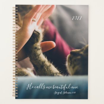 Custom Add Your Pet's Cat's Photo Quote Planner by iBella at Zazzle
