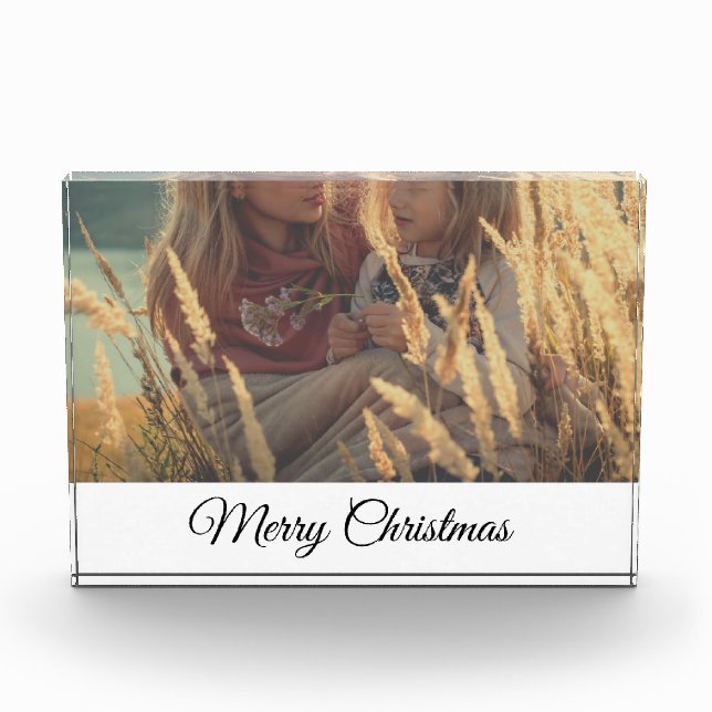 custom add your photo christmas personalized  block (Front)