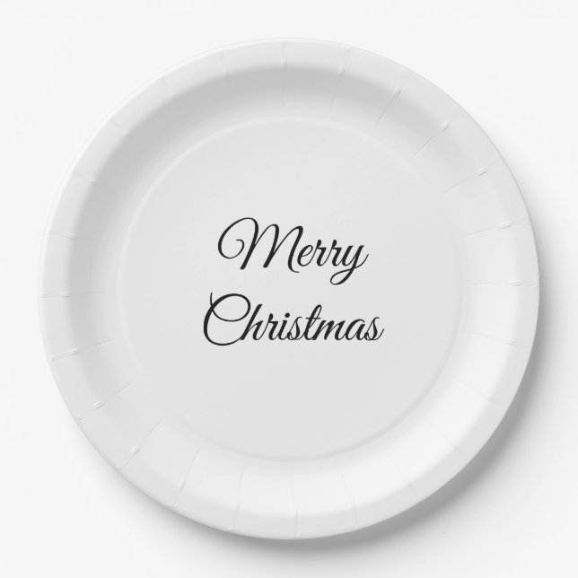 custom add your photo christmas personalized    paper plates (Front)