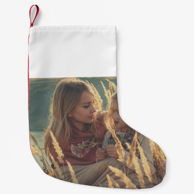 custom add your photo christmas personalized small stocking (Front)