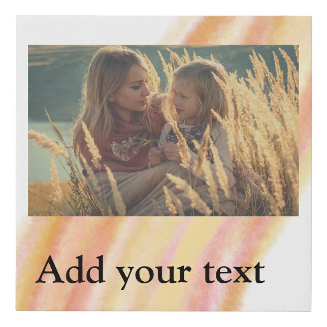 custom add your photo christmas personalized water faux canvas print (Front)