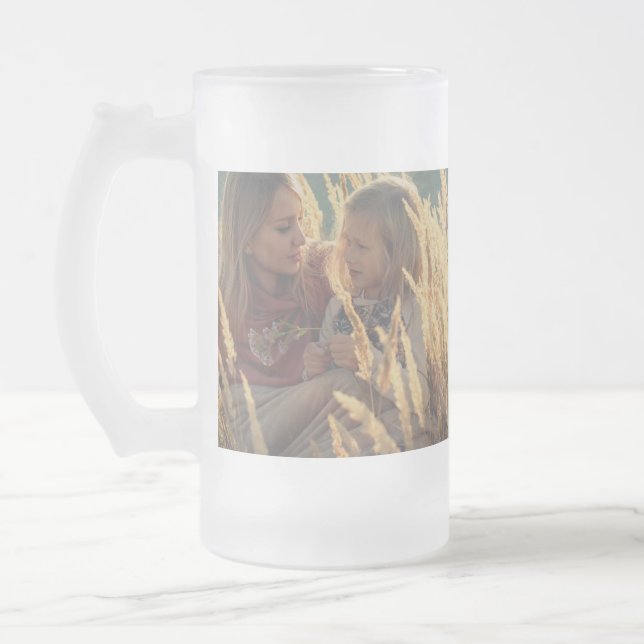 custom add your photo christmas personalized water frosted glass beer mug (Left)