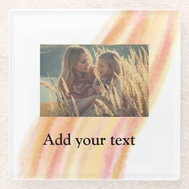 custom add your photo christmas personalized water glass coaster (Front)