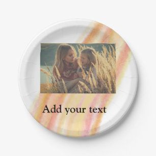 custom add your photo christmas personalized water paper plates